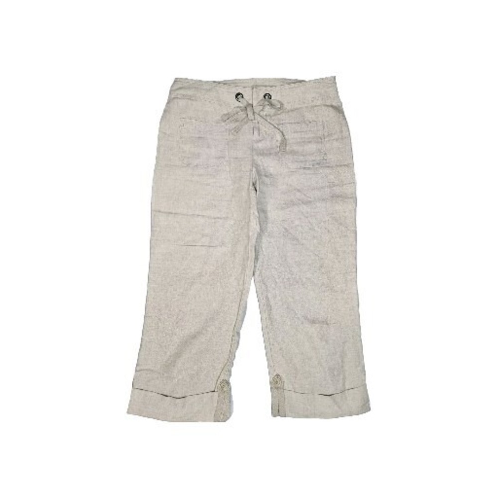 💜💚 Pants 100% Linen Color Beige Size 4💜💛